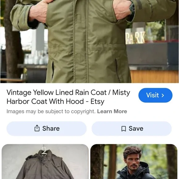 Misty Harbor Down Feathers Men's Olive Green Hooded Jacket Sz XL EUC - Picture 8 of 8